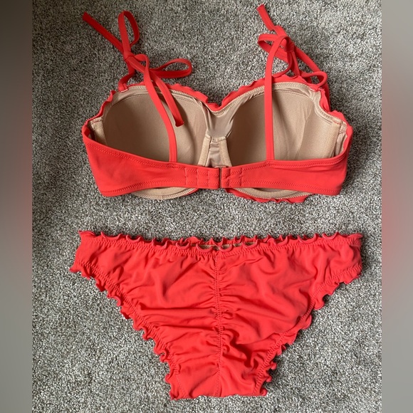 Shade & Shore coral bikini top & bottom set Size Medium// 34C - Picture 3 of 7